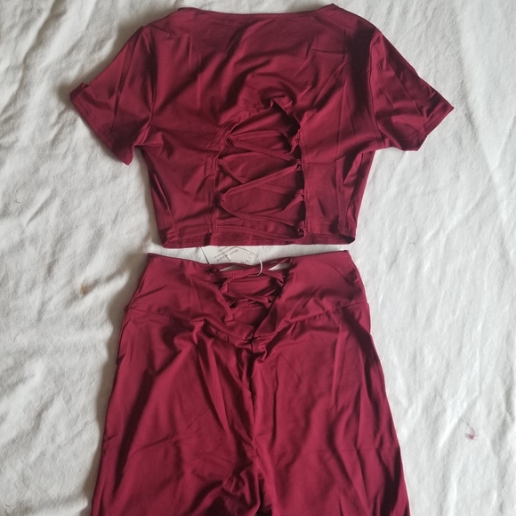 Casual O-Neck Short Sleeve Back Drawstring Crop Hi - Picture 3 of 8